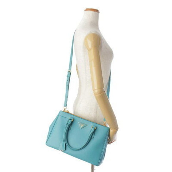 Prada Saffiano Galleria handbag blue - Picture 10 of 10